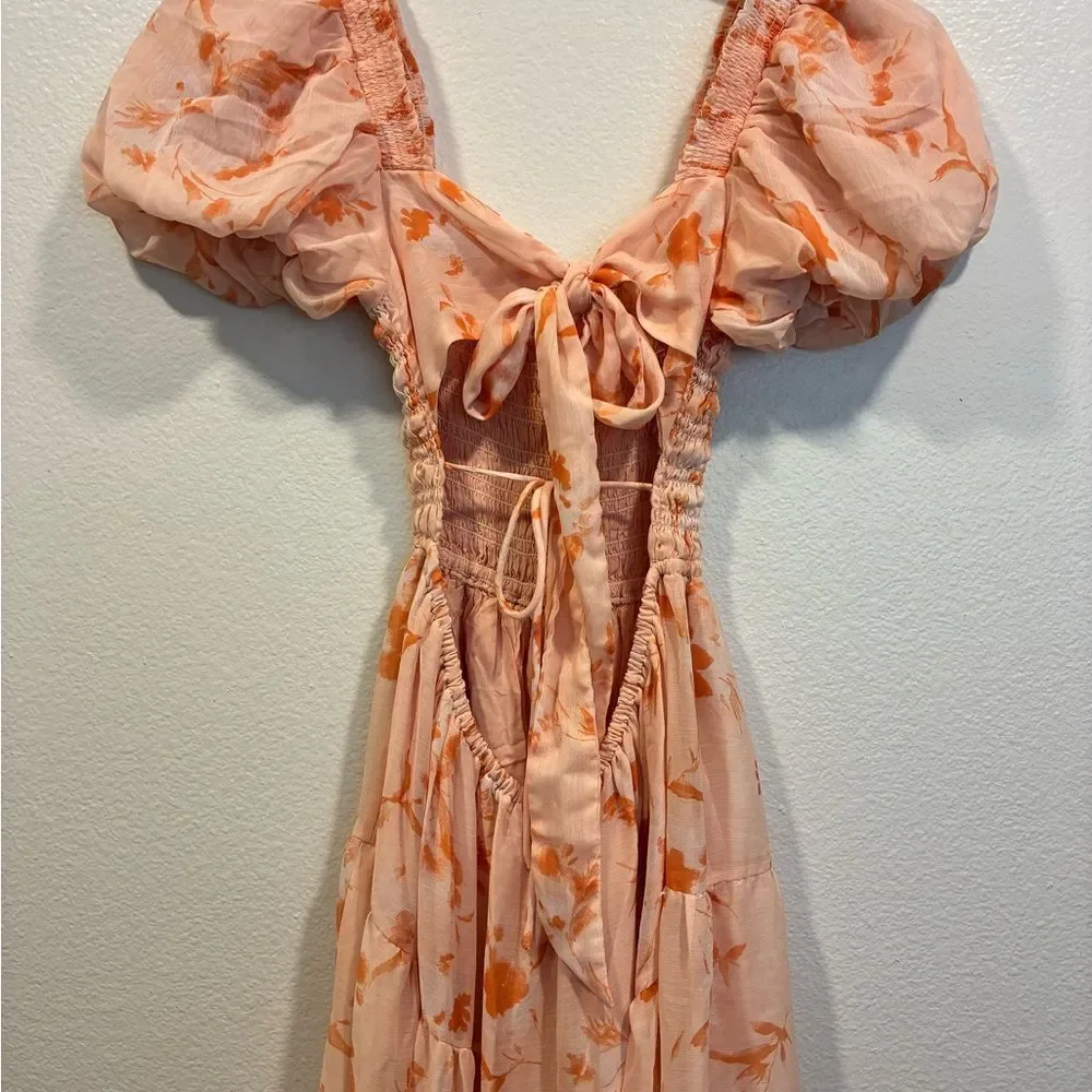 Floral Orange Maxi Dress
